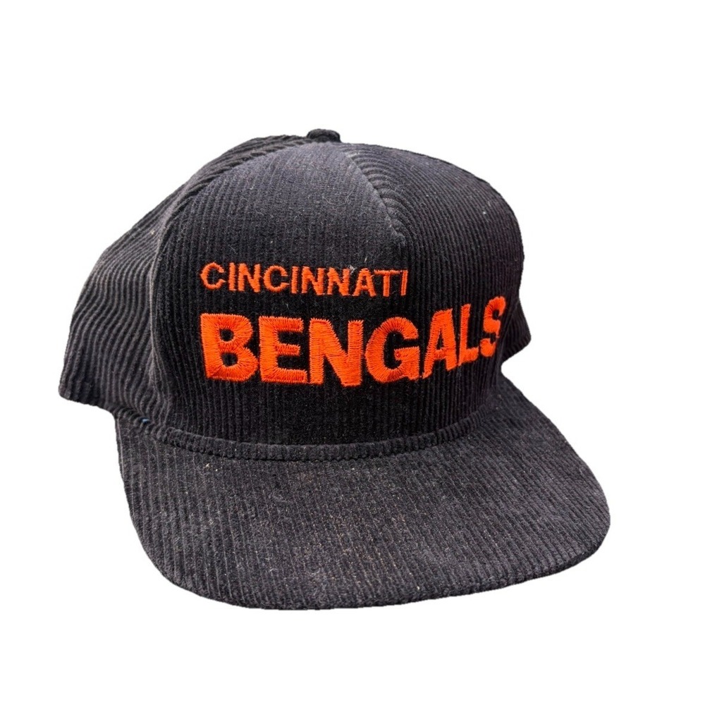 Vintage Cincinnati Bengals corduroy snapback hat 90's 2000's Y2k Corduroy